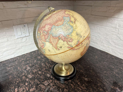 Vintage Replogle 17” World Classic Globe – Raised Relief – Brass-Tone Stand - MSRP $100