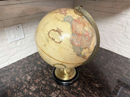 Vintage Replogle 17” World Classic Globe – Raised Relief – Brass-Tone Stand - MSRP $100