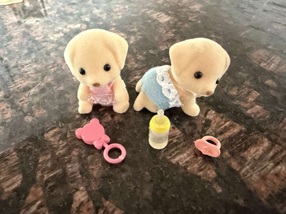 Calico Critters Yellow Labrador Family + Twins – 6 Figures - MSRP $40