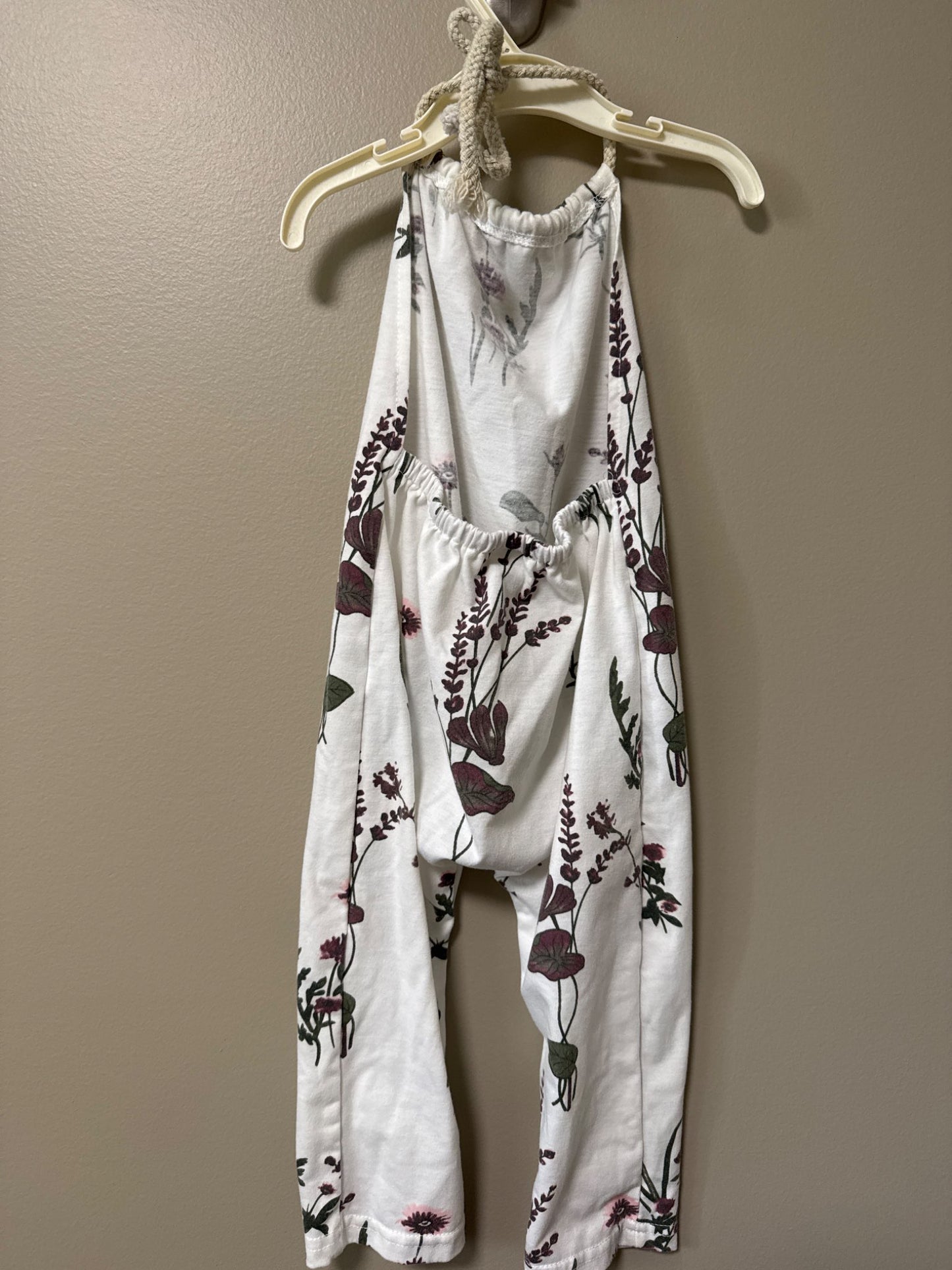 Girls floral print summer halter romper, Kids 12 Month (9-12M)