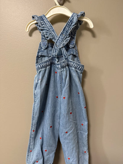 Baby gap Heart embroidered overalls, Kids 9 Month (6-9M)
