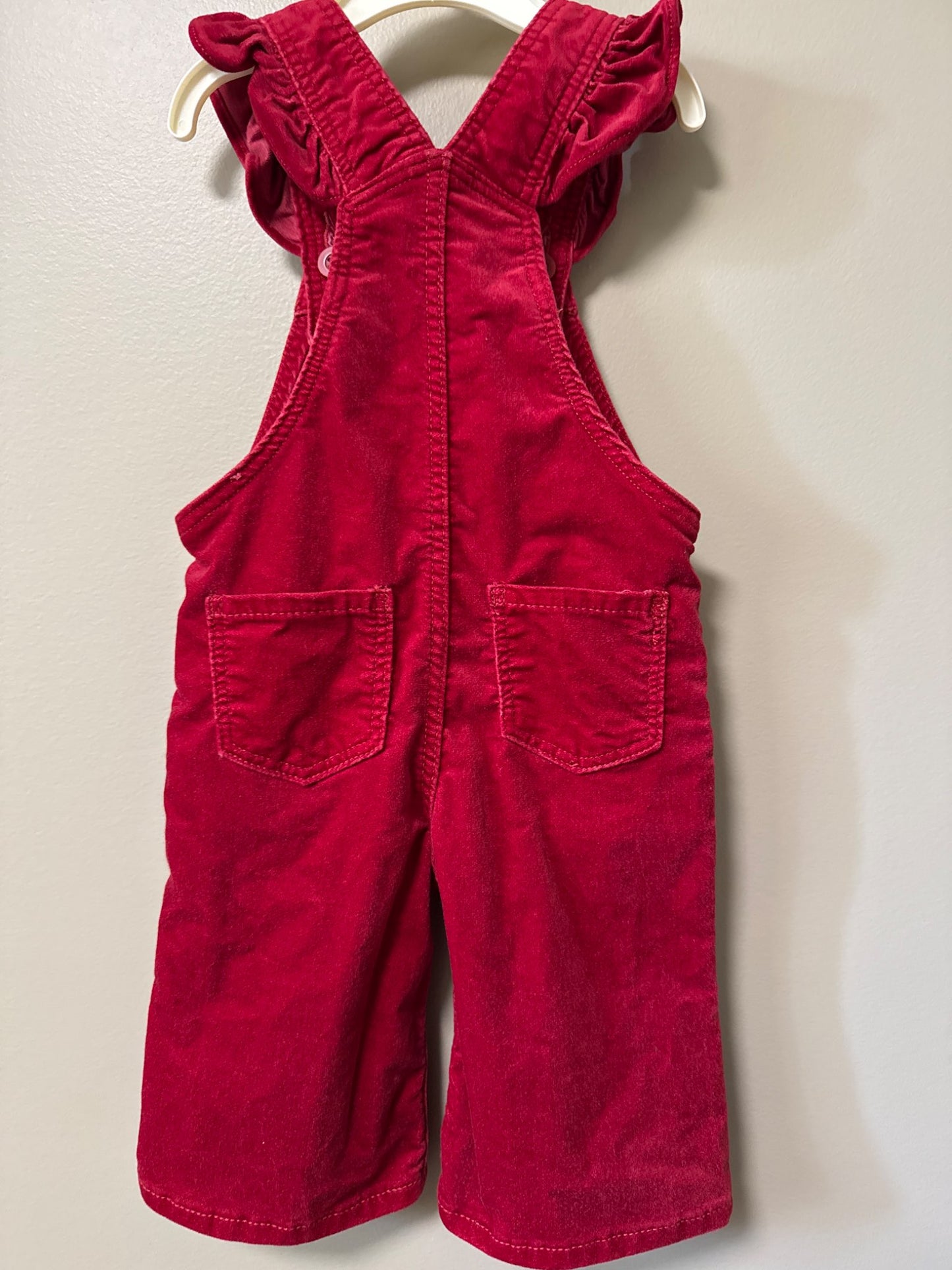 Baby Gap red velvet overalls , Kids 9 Month (6-9M)