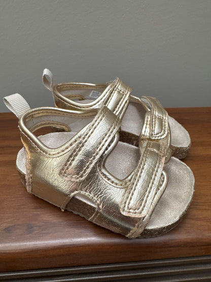 Carter’s gold Birkenstock style sandals, Shoes 3 (Baby: 0-12 mth)