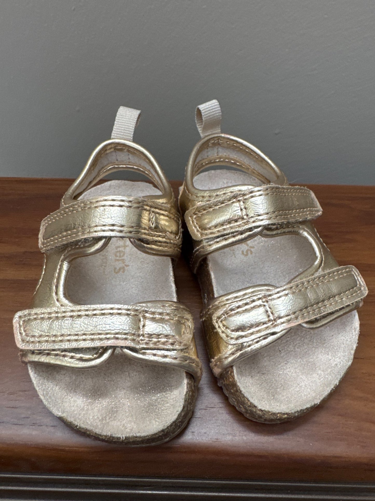 Carter’s gold Birkenstock style sandals, Shoes 3 (Baby: 0-12 mth)