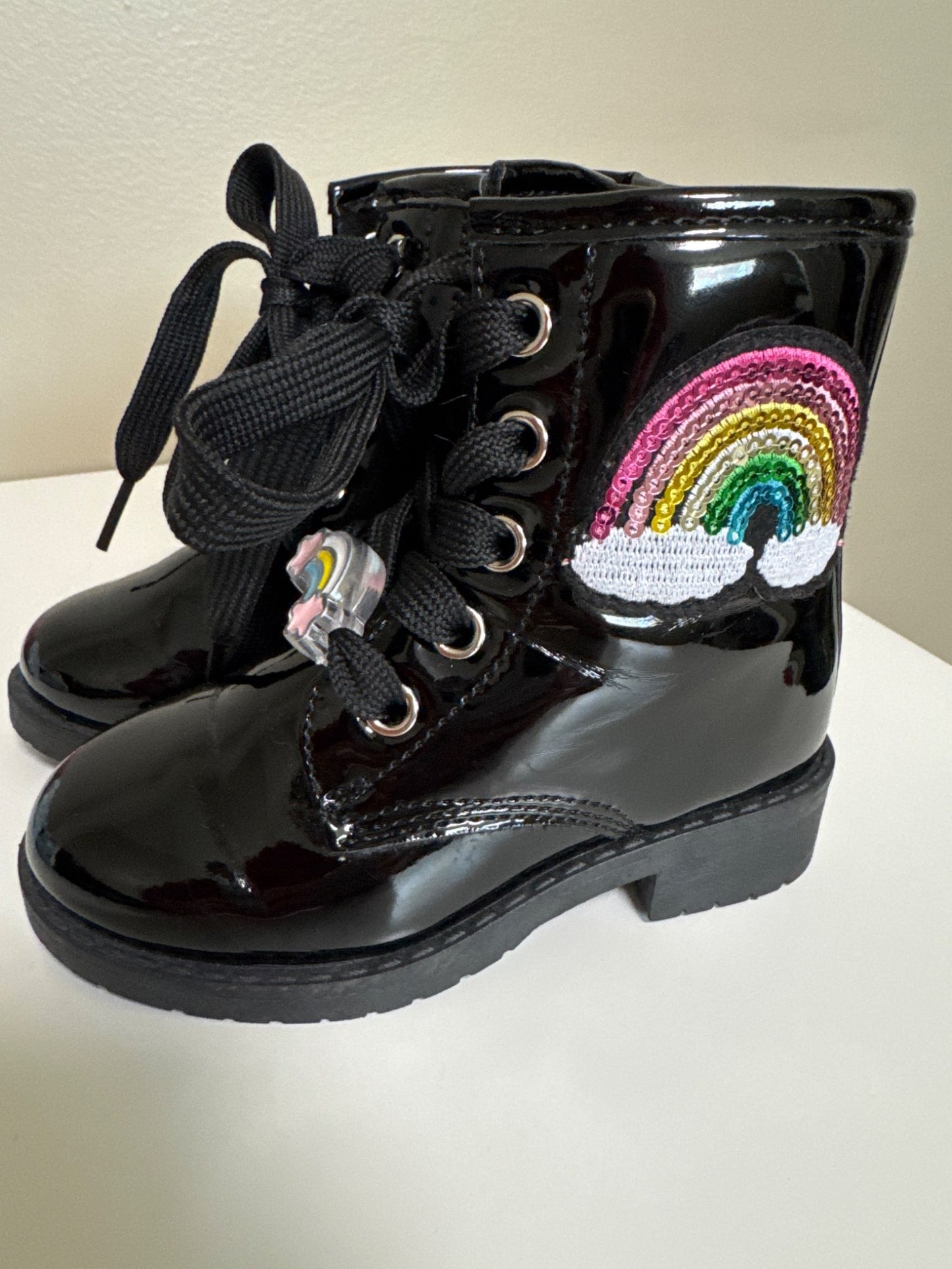 Rainbow patent leather boots size 6, Shoes 6 (Walkers:12-24 mth)