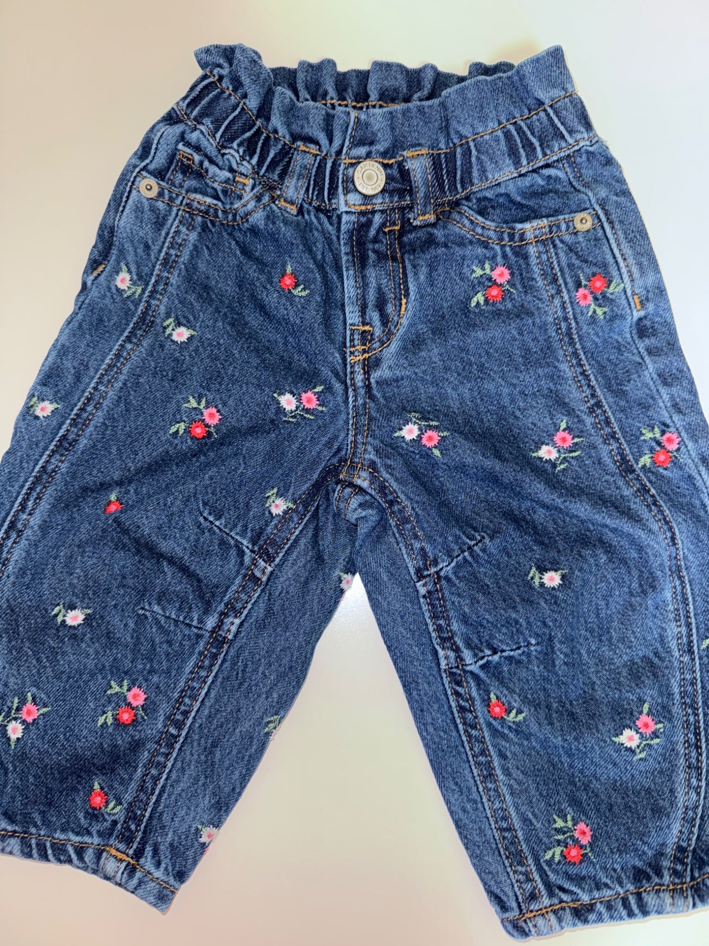 Baby Gap floral embroidered horseshoe jean 12-18months, Kids 18 Month (12-18M)