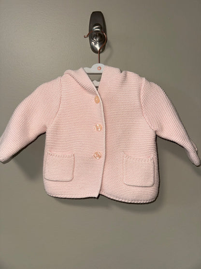 Baby gap pink knit cardigan with hood size 3-6months, Kids 6 Month (3-6M)