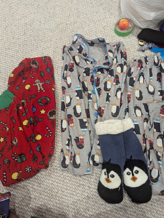 Christmas/Winter Pajamas size large, Kids 12 & 14 (large)