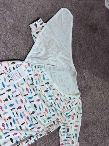 Fishing Bundle - Bloomstar Fish Swaddle Sleepsack & Fishie Onesie, 0-6 Months (Small)