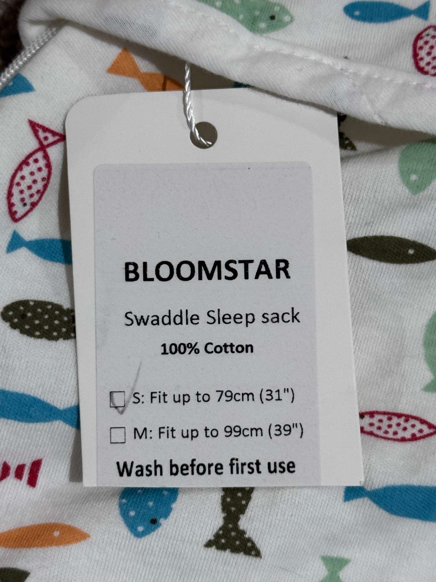 Fishing Bundle - Bloomstar Fish Swaddle Sleepsack & Fishie Onesie, 0-6 Months (Small)