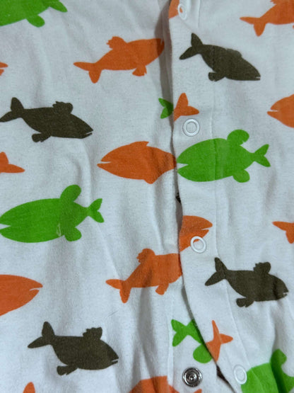 Fishing Bundle - Bloomstar Fish Swaddle Sleepsack & Fishie Onesie, 0-6 Months (Small)