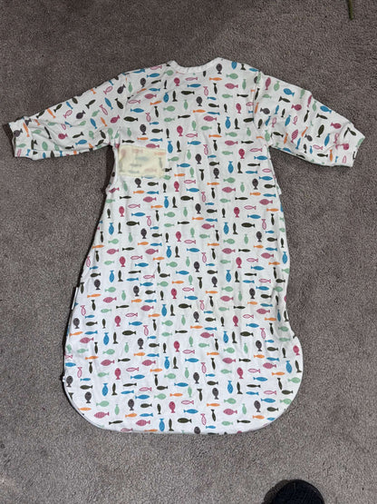 Fishing Bundle - Bloomstar Fish Swaddle Sleepsack & Fishie Onesie, 0-6 Months (Small)