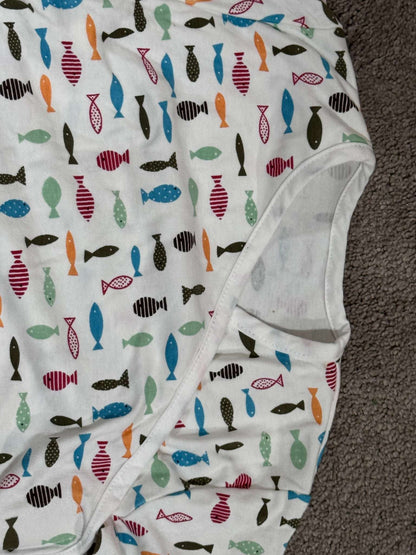 Fishing Bundle - Bloomstar Fish Swaddle Sleepsack & Fishie Onesie, 0-6 Months (Small)