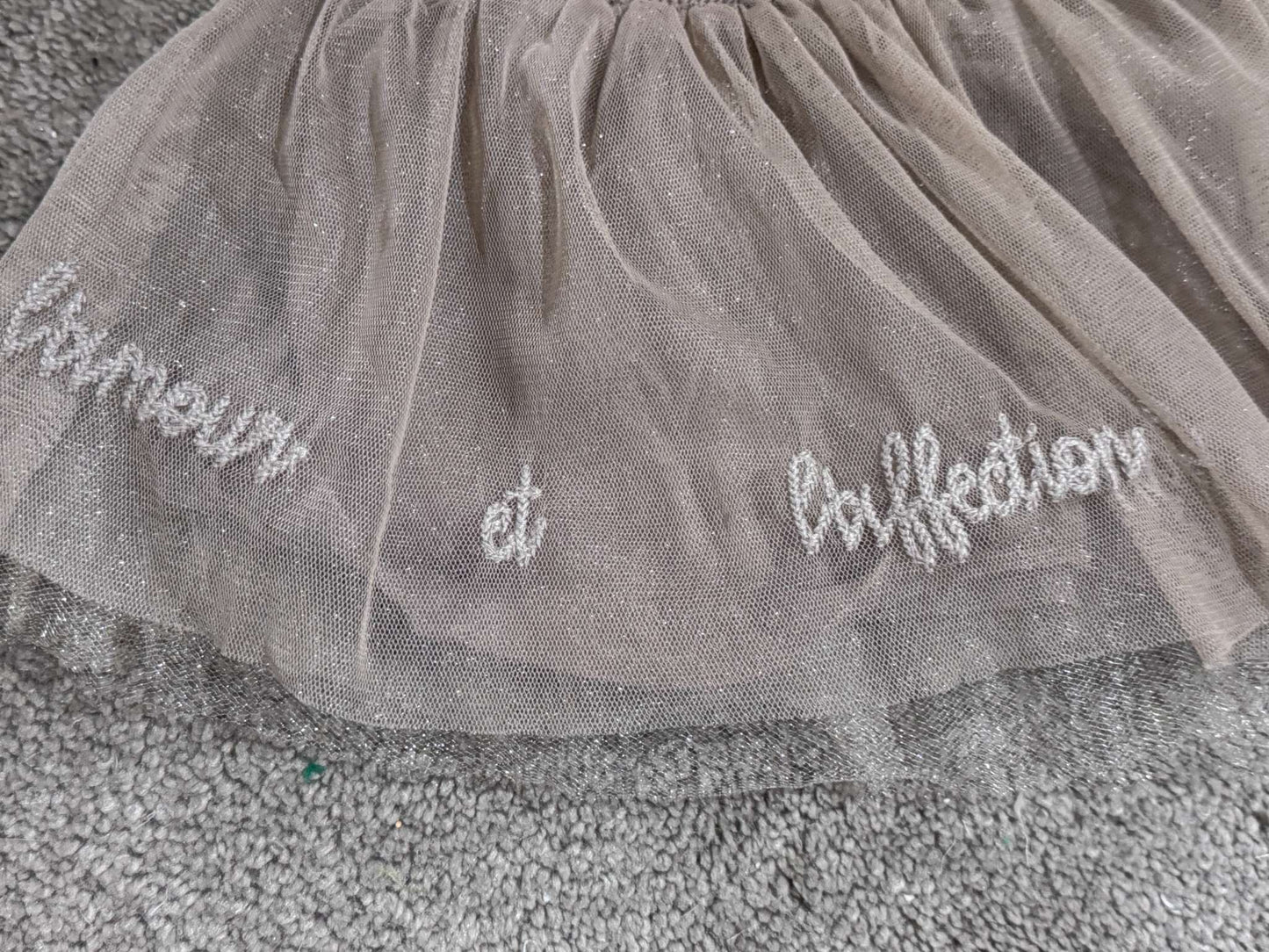Zara Baby Light Brown Tulle Skirt with Embriodery, Kids 12 Month (9-12M)