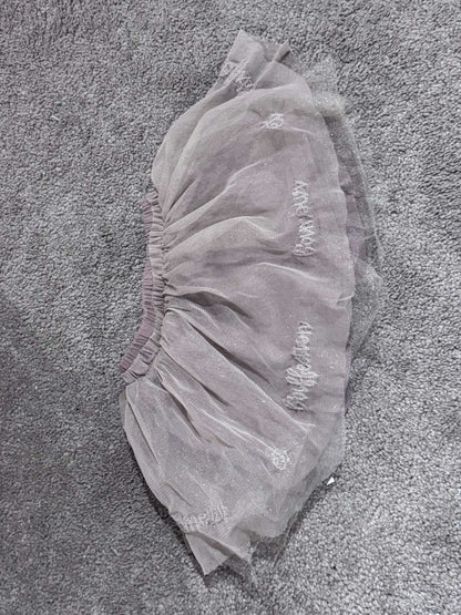 Zara Baby Light Brown Tulle Skirt with Embriodery, Kids 12 Month (9-12M)