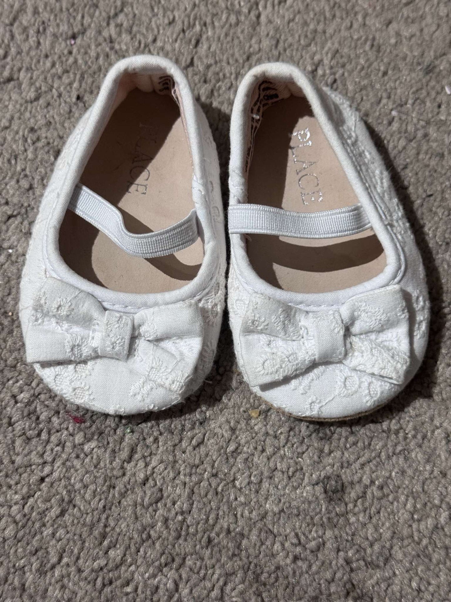 White Lacey Flats, Shoes 1 (Baby: 0-12 mth)