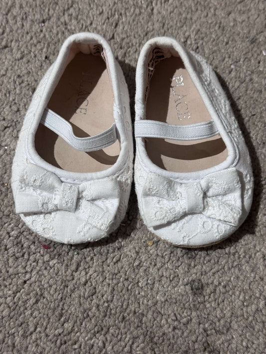 White Lacey Flats, Shoes 1 (Baby: 0-12 mth)