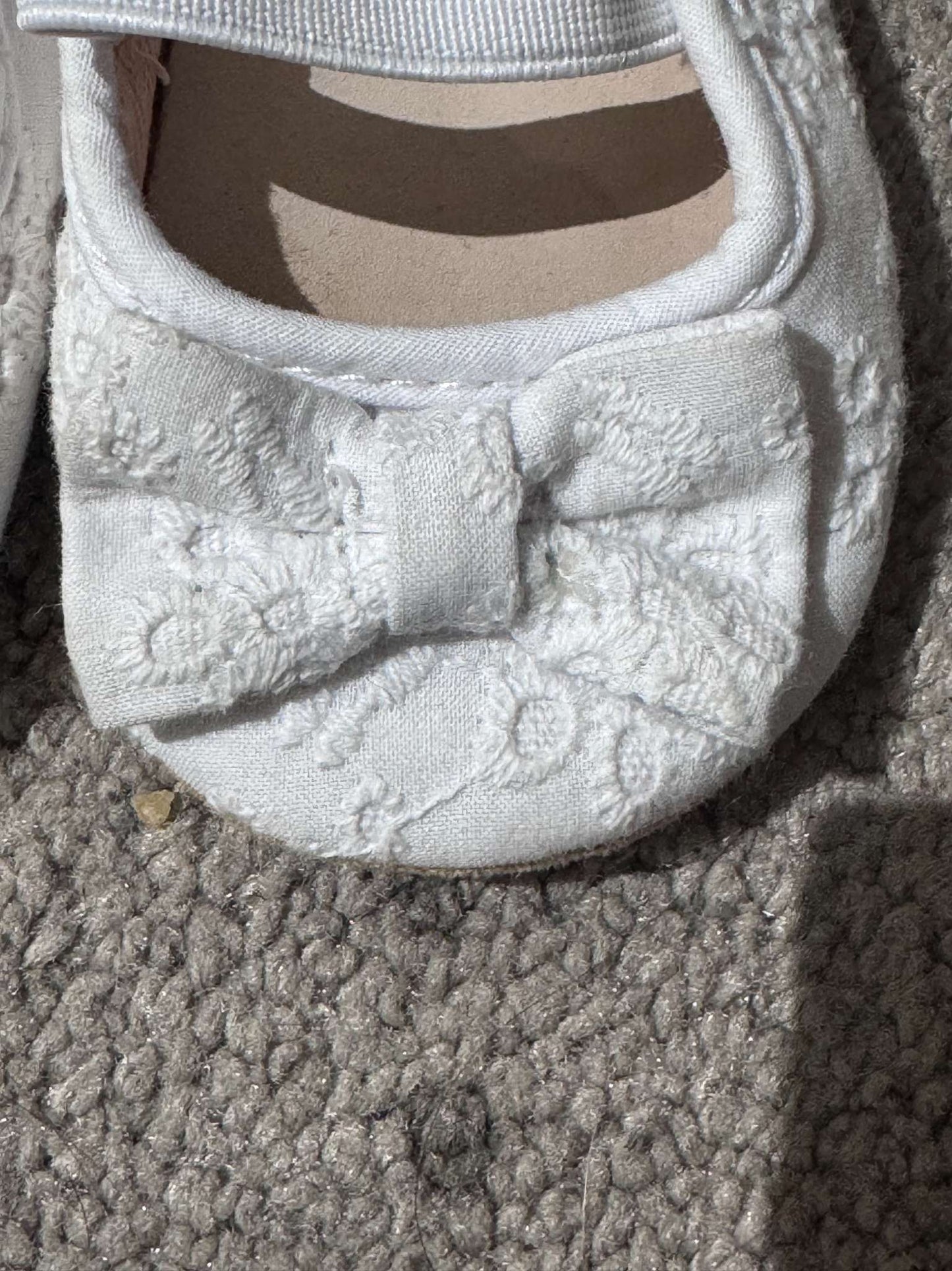 White Lacey Flats, Shoes 1 (Baby: 0-12 mth)