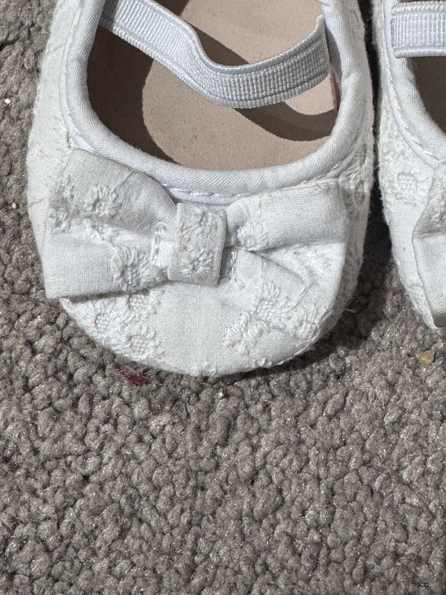 White Lacey Flats, Shoes 1 (Baby: 0-12 mth)