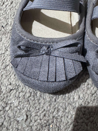 Grey Fringe Flats, Shoes 1 (Baby: 0-12 mth)