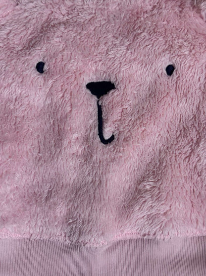 Fuzzy Pink Bear Sweatsuit, Kids 3 Month (0-3M)