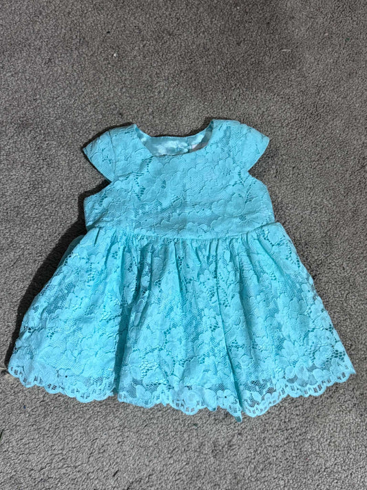 Baby Blue/Mint Blue Party Dress, Kids 3 Month (0-3M)