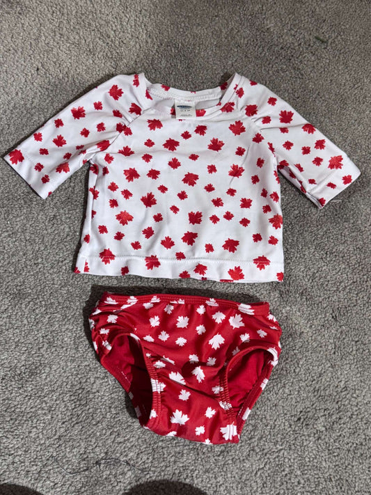 Maple Leaf/Canadiana Swimsuit, Kids 3 Month (0-3M)