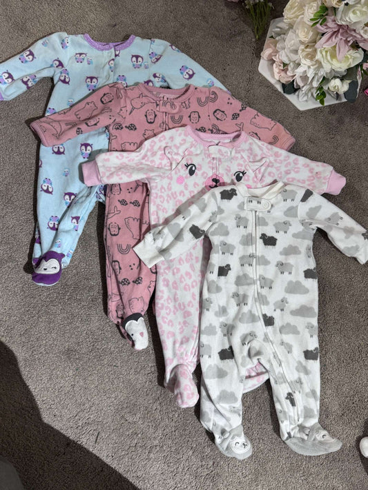 Fuzzy Onesie Bundle, Kids 3 Month (0-3M)