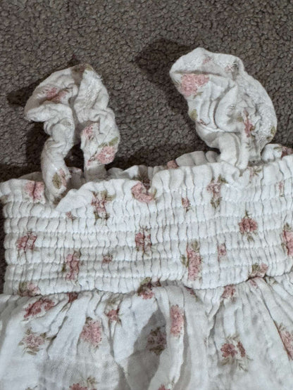 Floral Dress with matching Hat and Diaper cover - 3-6 Months, Kids 6 Month (3-6M)