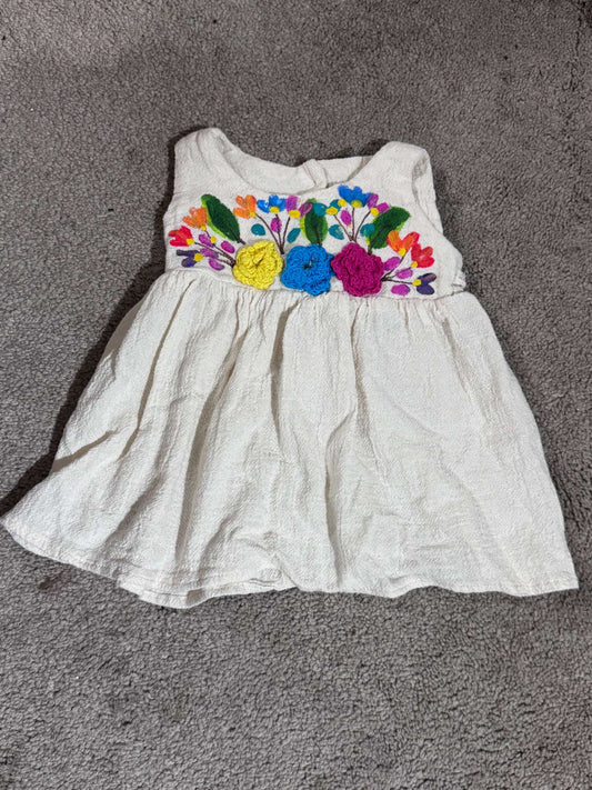 Floral Linen Dress, Kids 3 Month (0-3M)