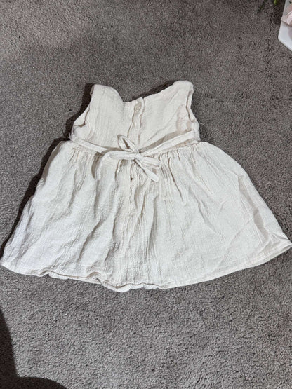 Floral Linen Dress, Kids 3 Month (0-3M)
