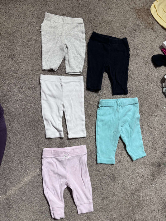 Bundle of 5 Newborn Pants, Kids Newborn