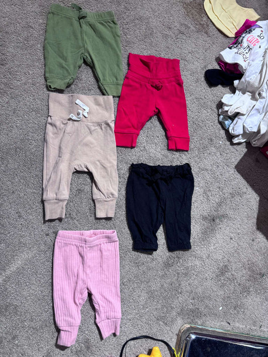 Bundle of 5 Jogger-style Pants for Newborns, Kids Newborn