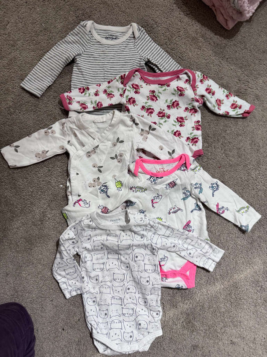 5 Long-Sleeved Newborn Onesies, Kids Newborn