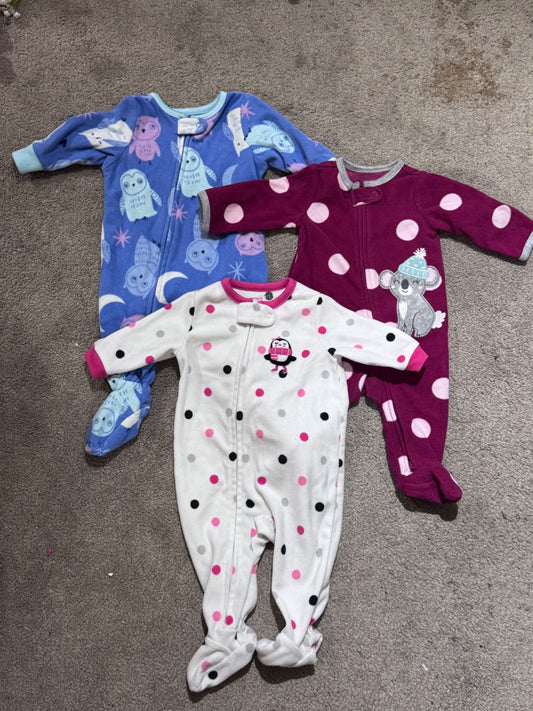 3 Fuzzy Onesies - 3 Months, Kids 3 Month (0-3M)
