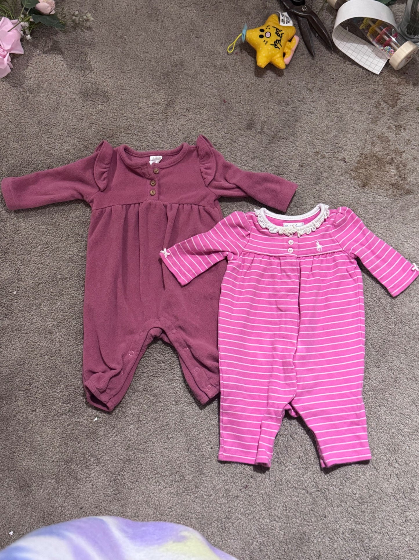 2 footless onesies. , Kids 3 Month (0-3M)