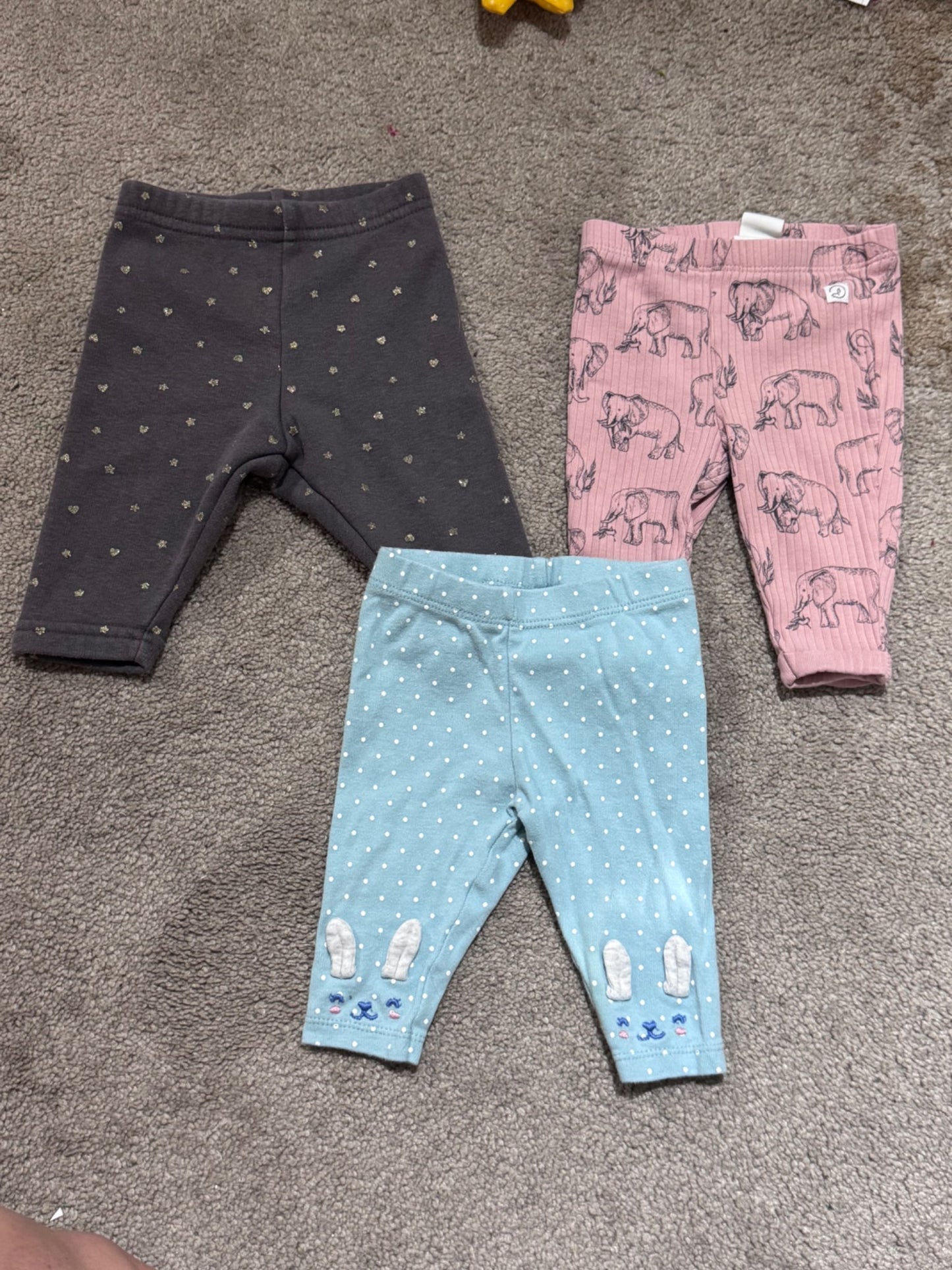 Set of 3 pants/leggings , Kids 3 Month (0-3M)