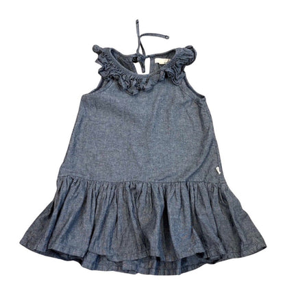 Denim Greige Dress, Kids 4/4T