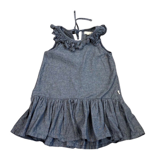 Denim Greige Dress, Kids 4/4T