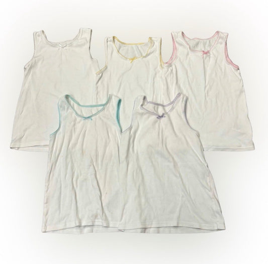 M & S Undershirt Set with Pastel Trim - 5 Pack - 5-6 Years, Kids 5/5T