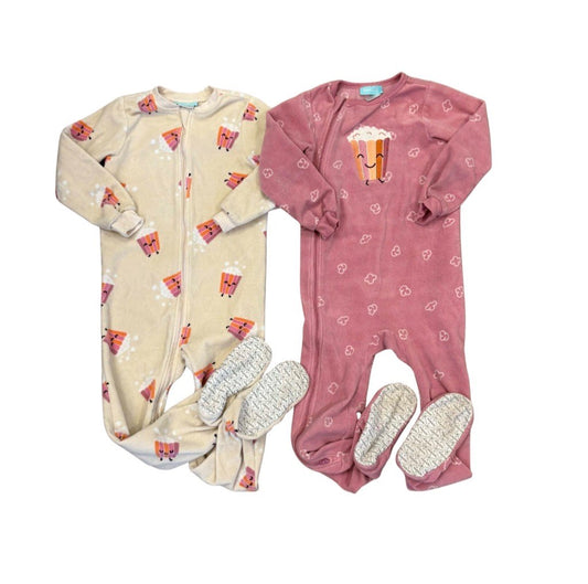 Pekkle Popcorn Fleece Sleepers , Kids 5/5T