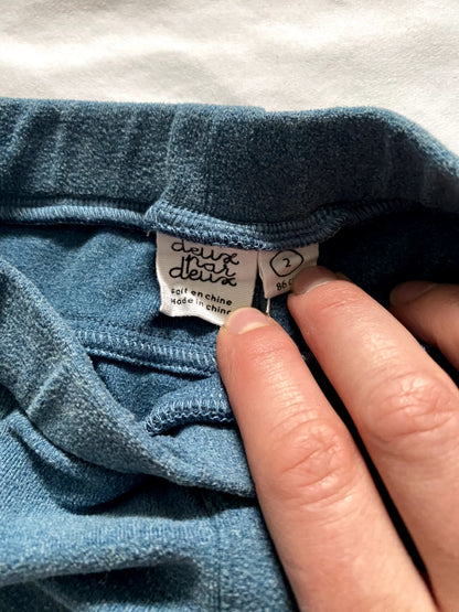 Deux par Deux Blue Stretchy Pants, Kids 2T