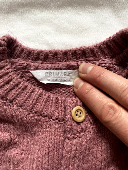 Knitted Sweater with Flowers , Kids 24 Month (18-24M)
