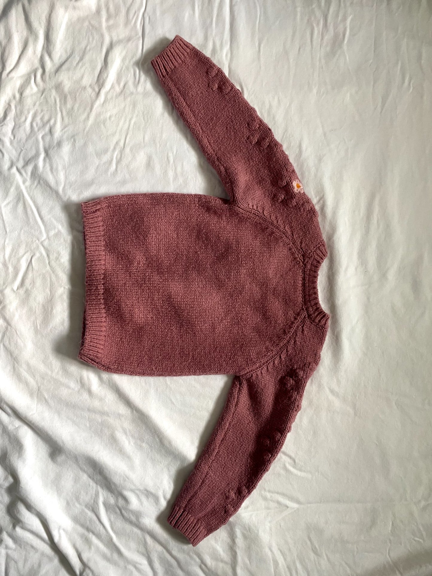 Knitted Sweater with Flowers , Kids 24 Month (18-24M)