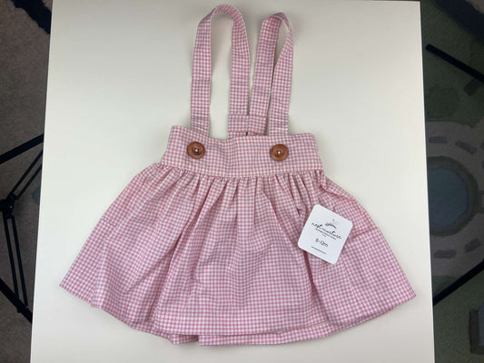 Brand new Nest and Nurture Pink Checkered Savannah Suspender Skirt, 6-12m, Kids 12 Month (9-12M)