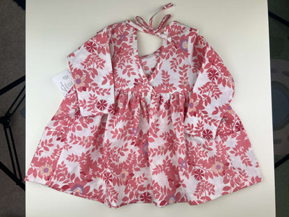 Brand New Nest and Nurture Pink Floral Aria Tunic, 6-12m, Kids 12 Month (9-12M)
