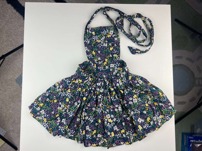 Nest and Nurture Heidi Pinafore, dark blue floral, 12-18m, Kids 18 Month (12-18M)