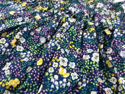 Nest and Nurture Heidi Pinafore, dark blue floral, 12-18m, Kids 18 Month (12-18M)