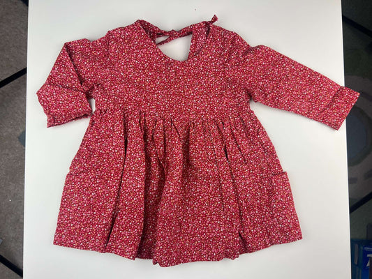 Nest and Nurture Aria tunic, red tiny florals, 12-24m, Kids 24 Month (18-24M)