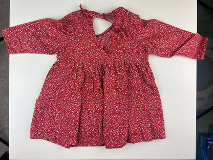 Nest and Nurture Aria tunic, red tiny florals, 12-24m, Kids 24 Month (18-24M)